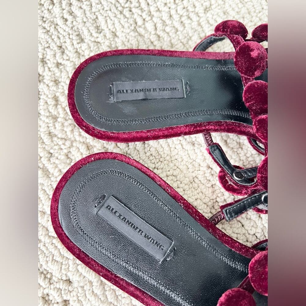 Alexander wang Amelia velvet slide slip-on mule Bordeaux flats size 6.5/7 - Picture 4 of 9